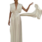 Sleeveless Deep V neck Dress