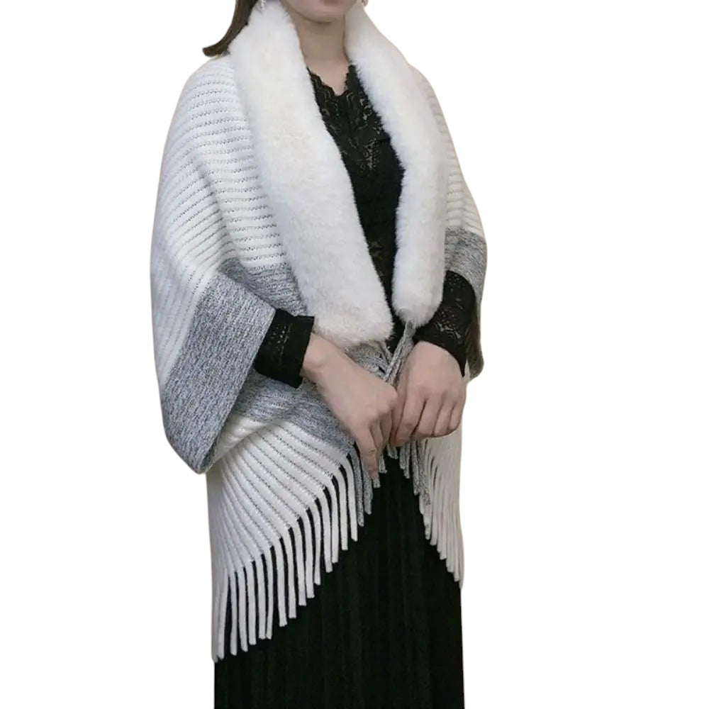 Faux Fur Trimmed Knit