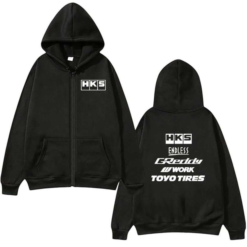 Comfort Graphic Zip Hoodie Zip Up Black