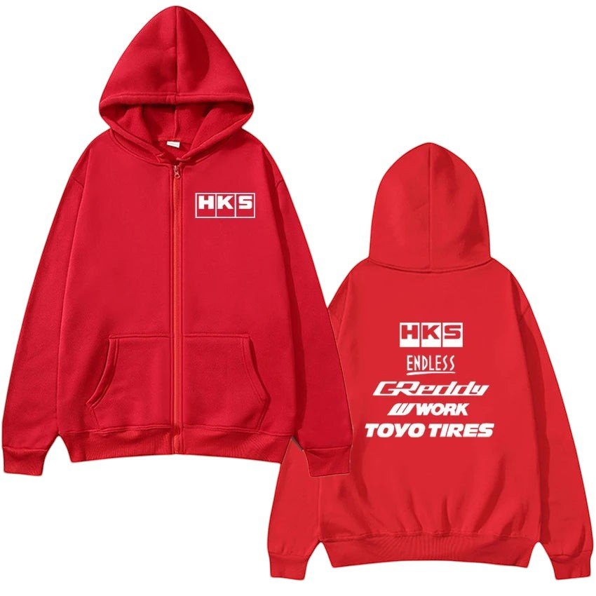 Comfort Graphic Zip Hoodie Zip Up Red