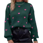 Heart Pattern Long Sweater Long Sleeve Knit