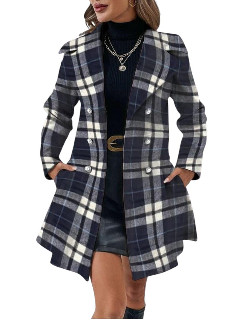Double breasted Peacoat With Blue And White