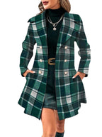 Double breasted Peacoat With Black Green