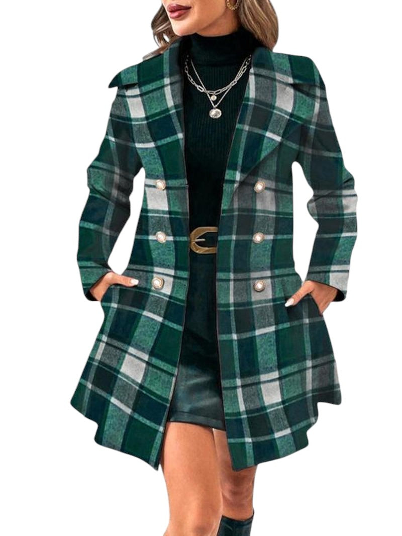 Double breasted Peacoat With Black Green