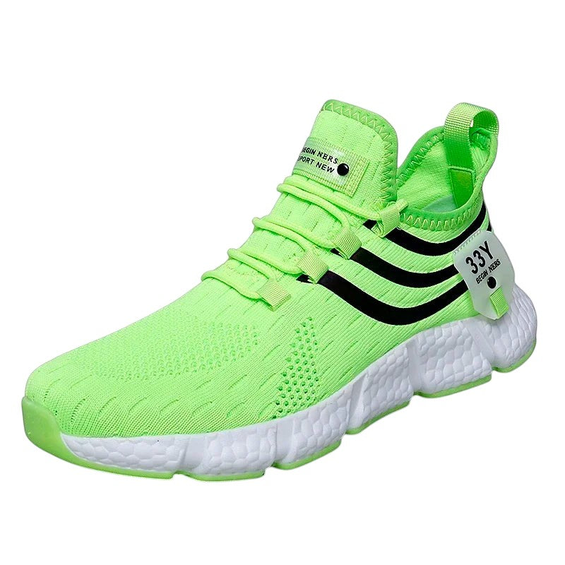 Athletic Running Sneakers White Green
