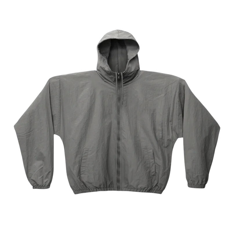 Lightweight Hooded With Jacket Zip Up GRAY