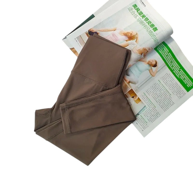 Comfort High Waisted Leggings High Waisted Brown China Mainland