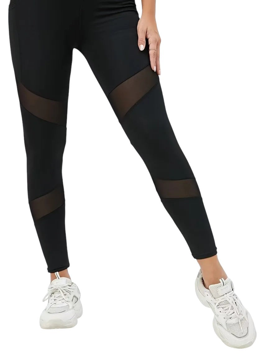Mesh Panel Active Leggings