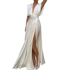 Sleeveless Deep V neck Dress