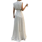 Sleeveless Deep V neck Dress