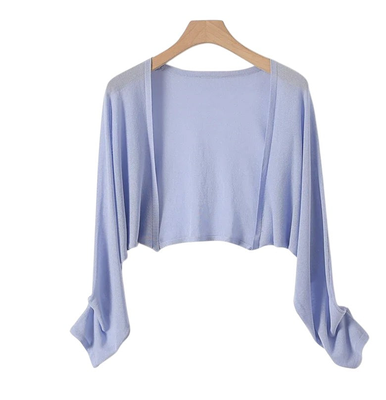 Lightweight Cropped Sweater Lavender One Size