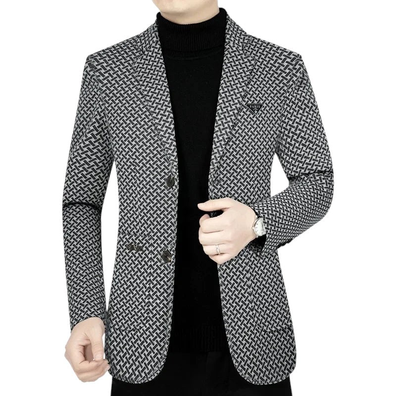 Patterned Blazer Jacket GRAY