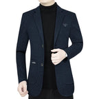Patterned Blazer Jacket Navy Blue