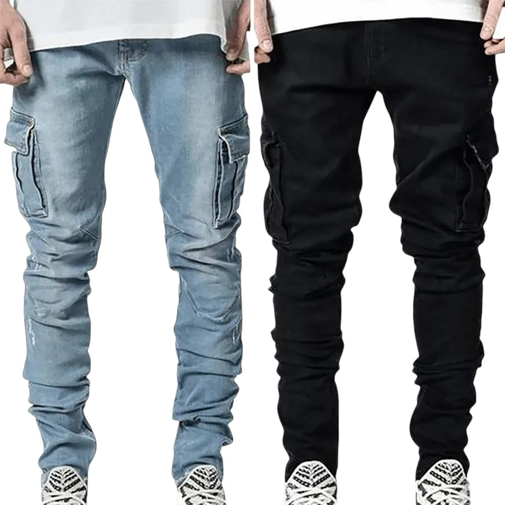 Skinny Fit Cargo Jeans