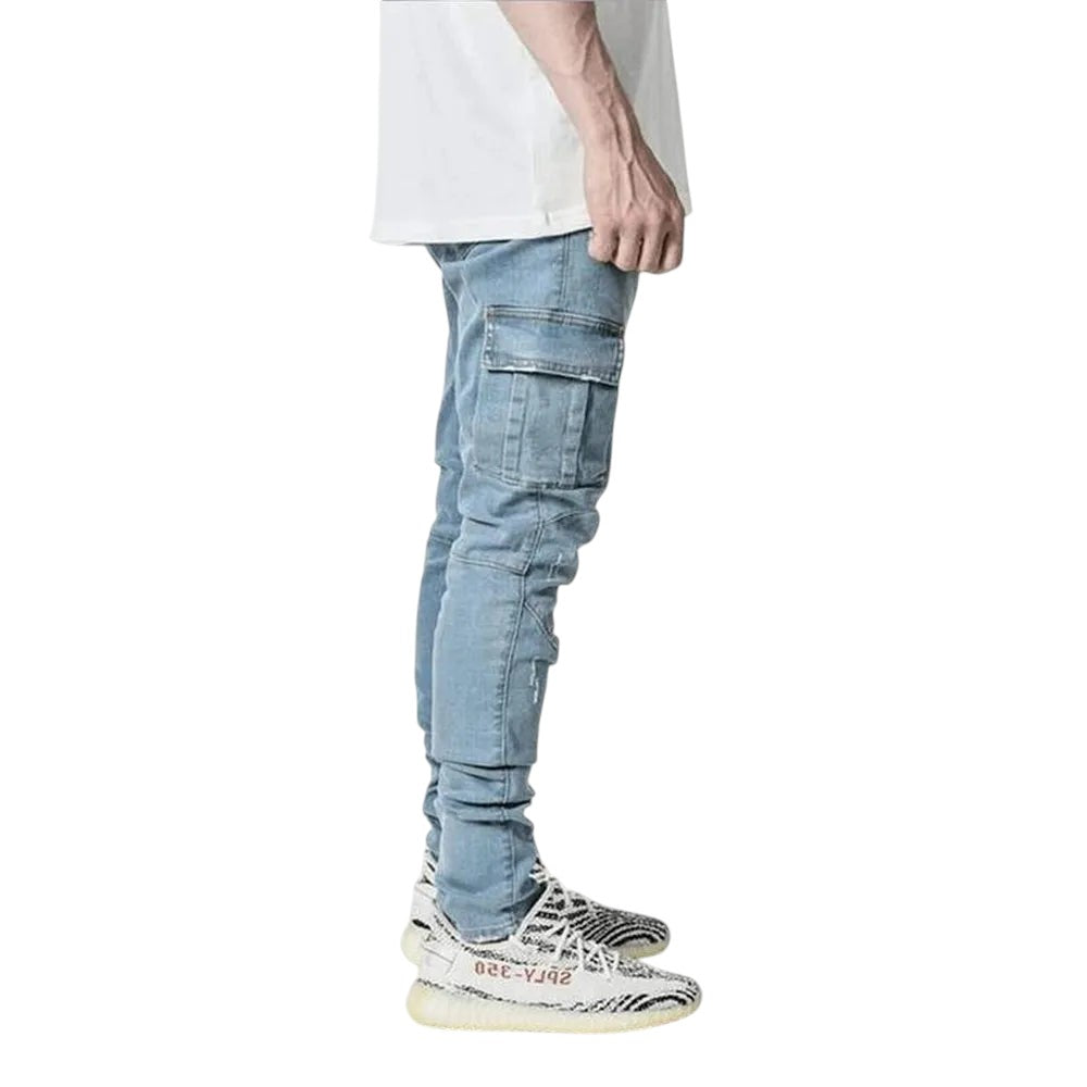 Skinny Fit Cargo Jeans