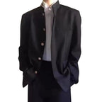 Comfort Mandarin Collar Jacket Black