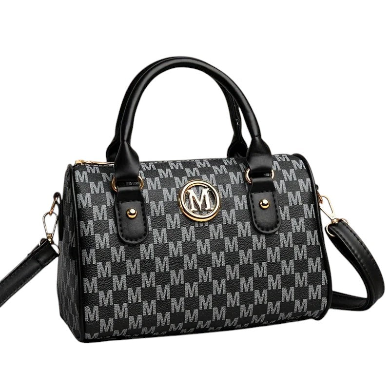Monogram Barrel Handbag black