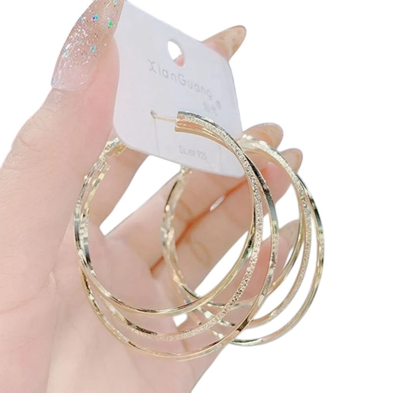 Multi layered Hoop Earrings Ear15975Gd