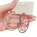 Multi layered Hoop Earrings Ear15975Sv