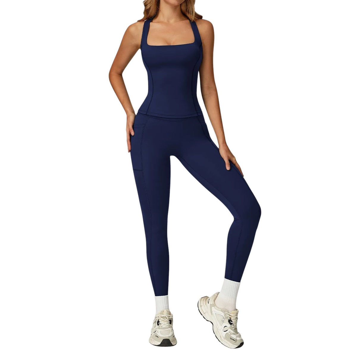 Athletic Two piece Flare Leggings Midnight Blue-1 China Mainland