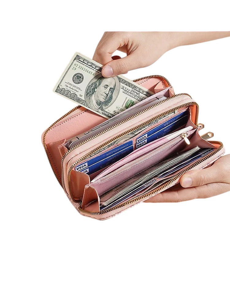 Double Zip Wristlet Wallet
