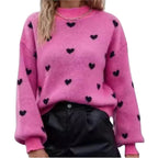 Heart Pattern Long Sweater Long Sleeve Knit