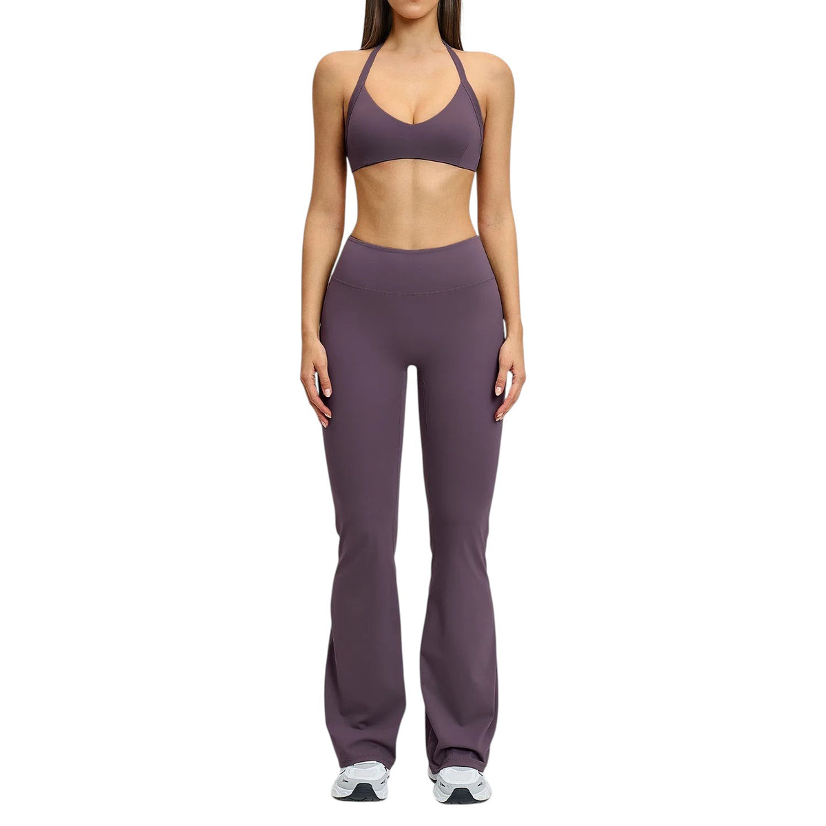 Comfort High Waisted Pants High Waisted Eggplant Set