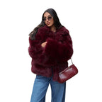 Comfort Plush Faux Jacket Wine Red