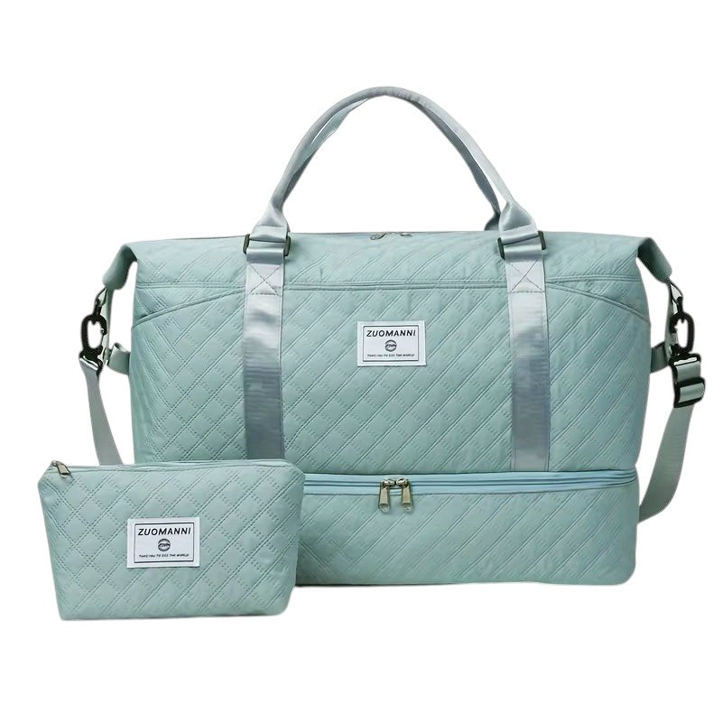 Quilted Duffel Bag Blue