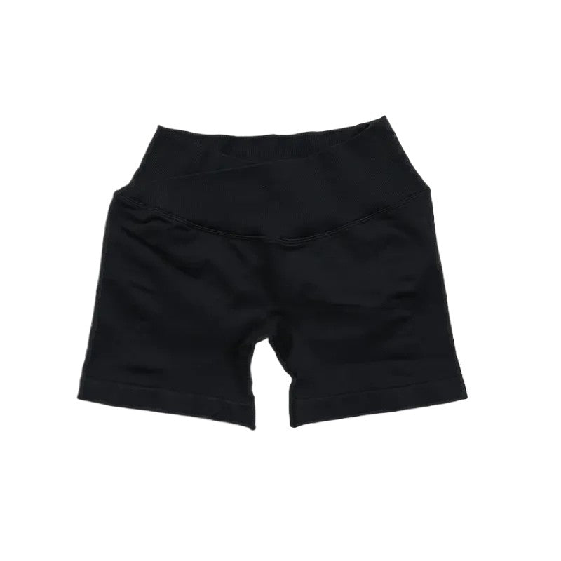 Seamless Waist Athletic Shorts Black