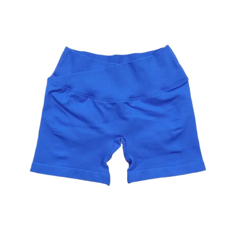 Seamless Waist Athletic Shorts Blue