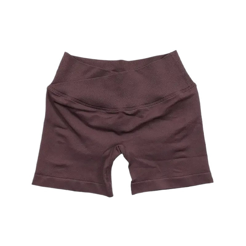 Seamless Waist Athletic Shorts Coffee