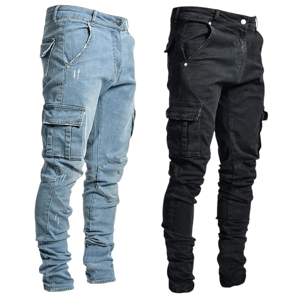 Skinny Fit Cargo Jeans