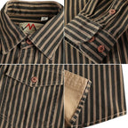 Striped Long Sleeve Shirt Button Front