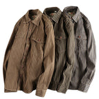 Striped Long Sleeve Shirt Button Front