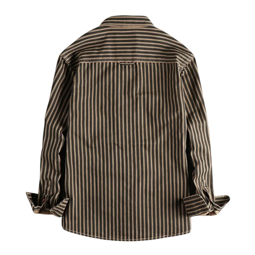 Striped Long Sleeve Shirt Button Front