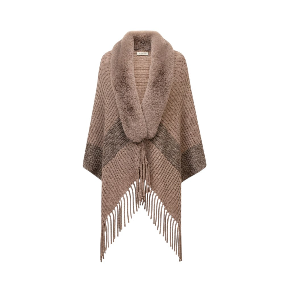 Faux Fur Trimmed Knit