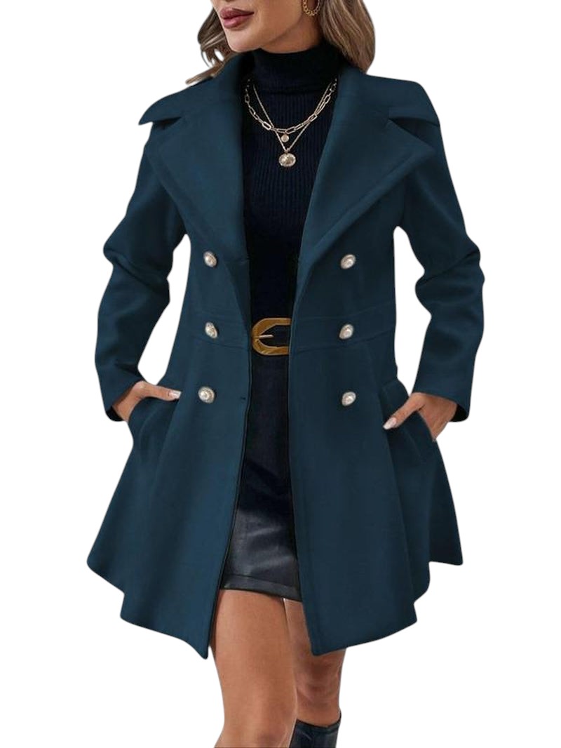 Double breasted Peacoat With Navy Blue