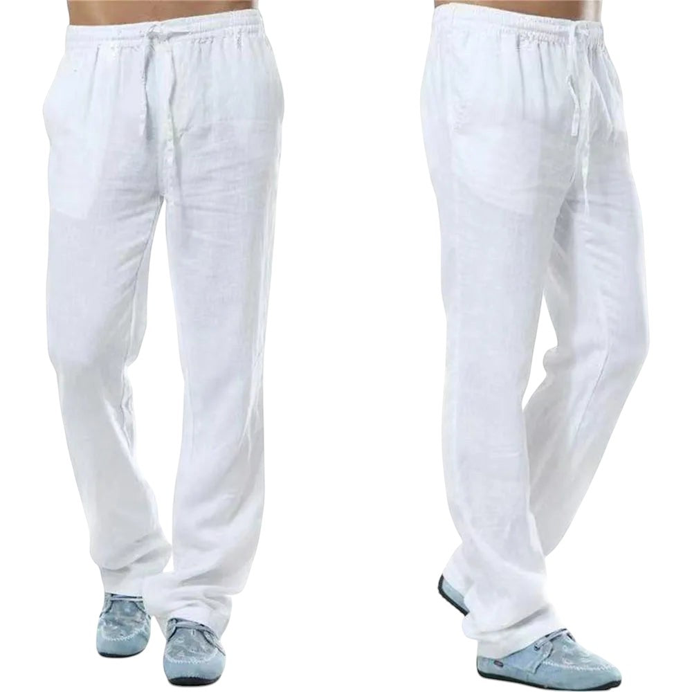 Comfort Linen Blend Pants WHITE