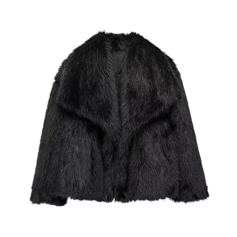 Comfort Plush Faux Jacket Black