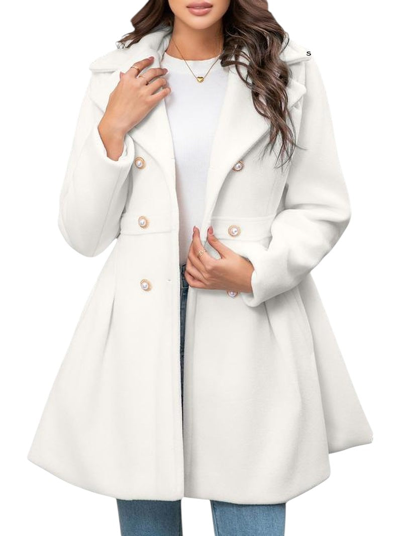 Double breasted Peacoat With White