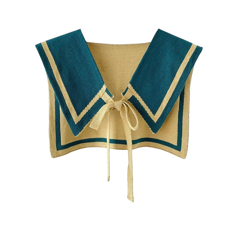 Knit Sailor Collar Yellow Green