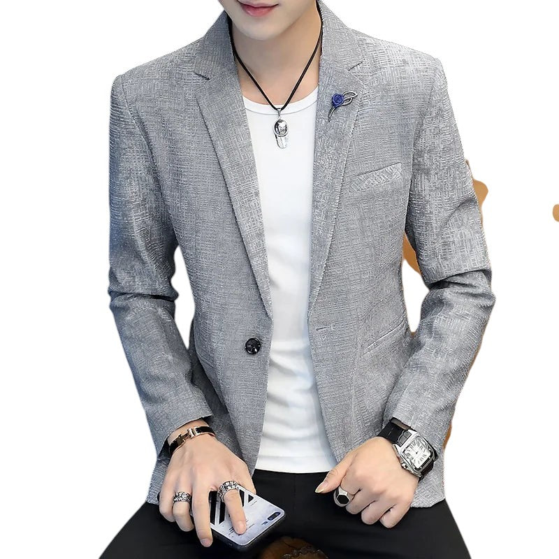 Textured Blazer Jacket gray