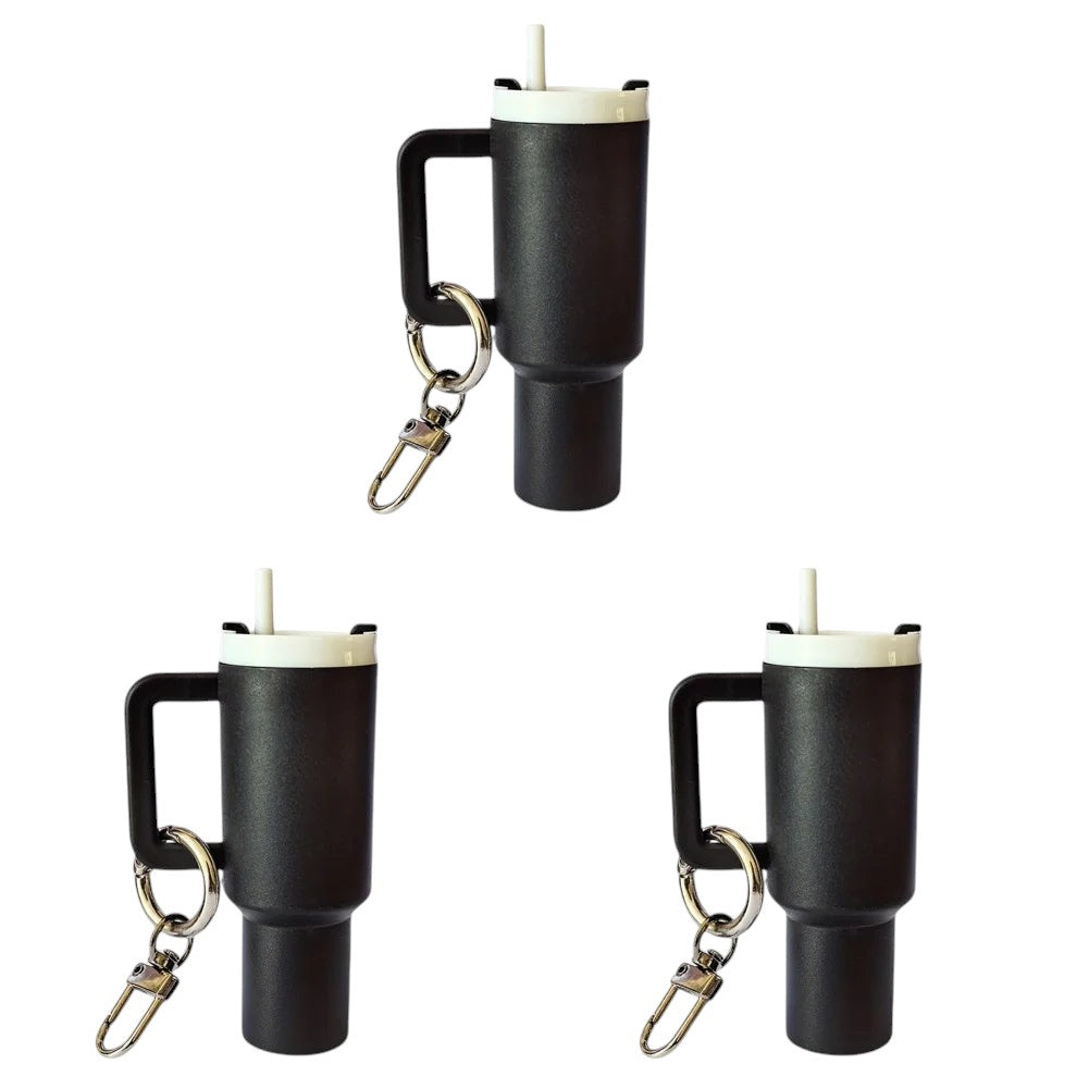 Mini Tumbler Keychain 3Pcs Black