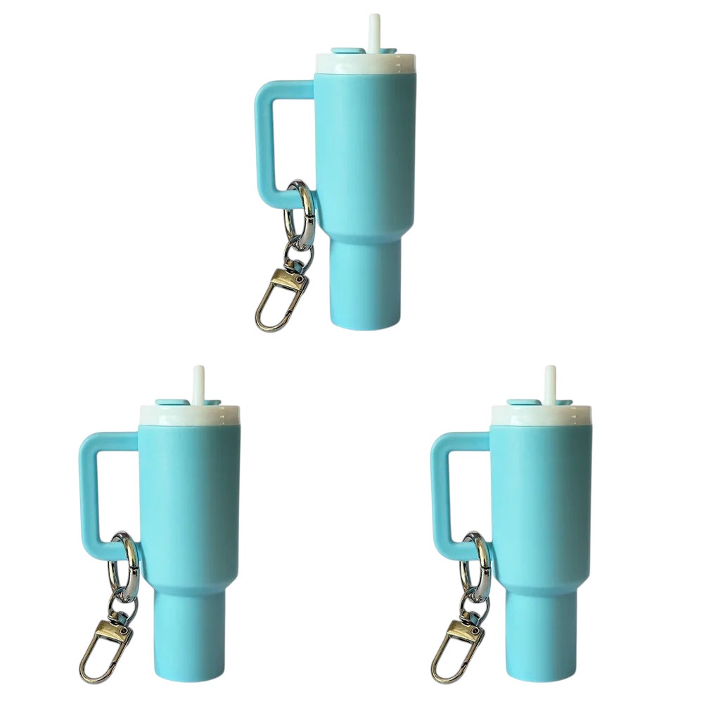 Mini Tumbler Keychain 3Pcs Sky Blue