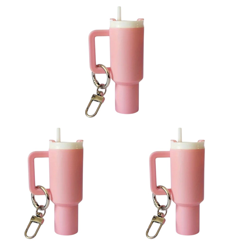 Mini Tumbler Keychain 3Pcs Pink