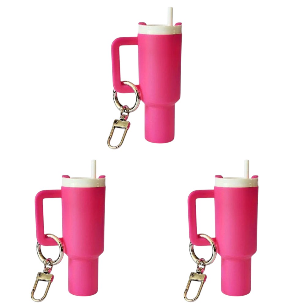 Mini Tumbler Keychain 3Pcs Rose Red