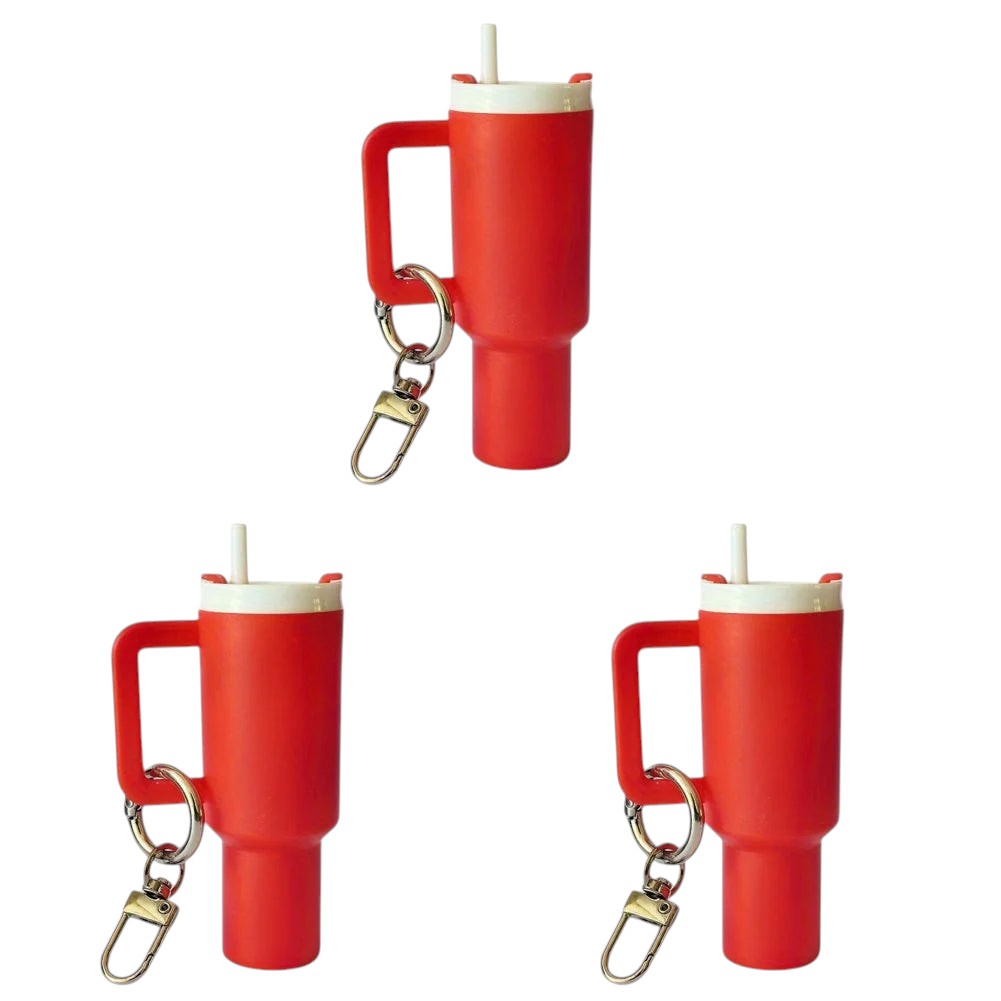 Mini Tumbler Keychain 3Pcs Red