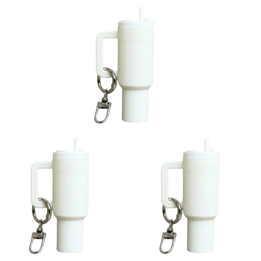 Mini Tumbler Keychain 3Pcs White