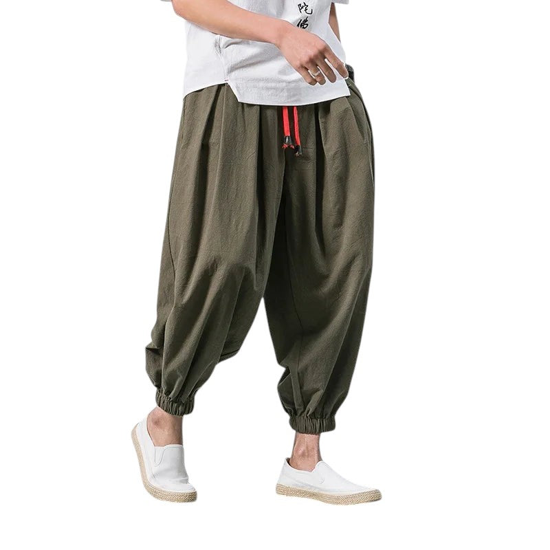 Comfortable Loose Fit Pants Relaxed Fit Army Green
